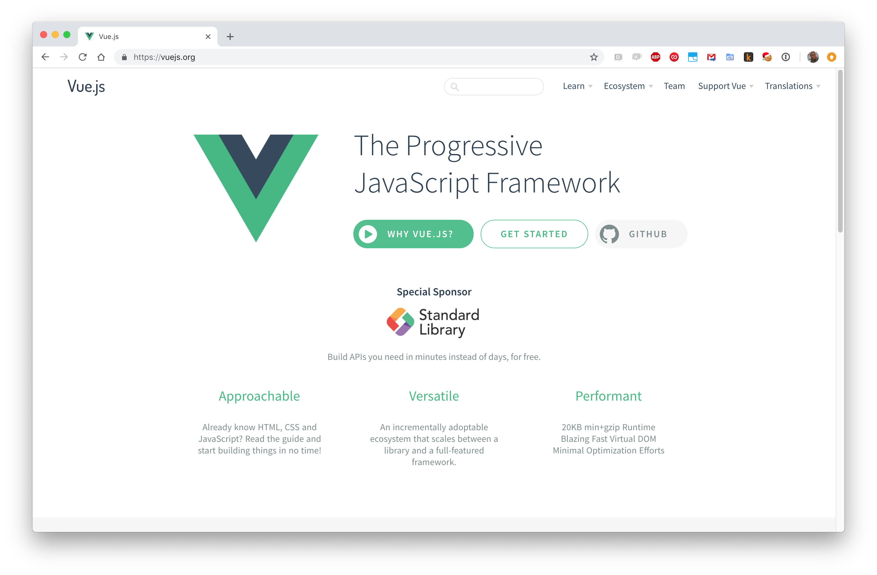 Vue is a Progressive JavaScript Framework